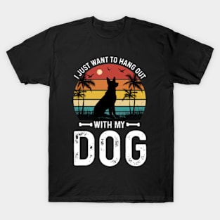 I Just Want To Work In My Garden And Hang Out Dog T-Shirt